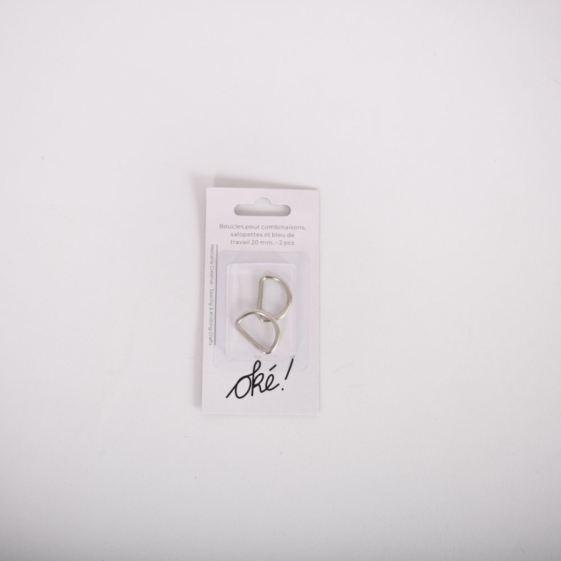 SACHET DE 6 / BOUCLES POUR COMBINAISONS, SALOPETTES, BLEUS DE TRAVAIL 20 MM. 2 PCS.
